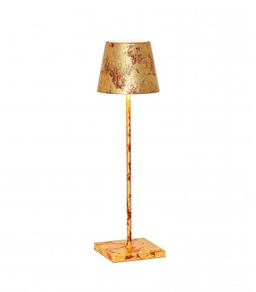 Lampada da Tavolo Poldina Pro Rosso - Foglia color oro craquelé